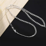 925 Silver Necklace Solid Chain Lobster Clasp Men Women Jewelry