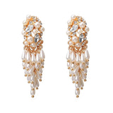 Crystal Pearl Drop Long Earrings for Women - Christmas Gift