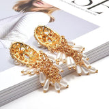 Crystal Pearl Drop Long Earrings for Women - Christmas Gift