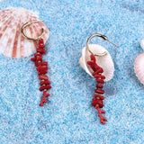 Red Coral Dangle Earrings Boheme Christmas Jewelry Shop