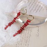 Red Coral Dangle Earrings Boheme Christmas Jewelry Shop