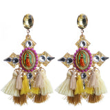 Bohemia Tassel Crystal Drop Earrings