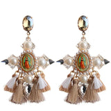 Bohemia Tassel Crystal Drop Earrings