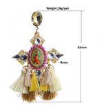 Bohemia Tassel Crystal Drop Earrings