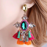 Bohemia Tassel Crystal Drop Earrings