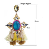 Bohemia Tassel Crystal Drop Earrings