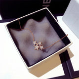 Star CZ Pendant Necklace Bridal Wedding Jewelry CCN709