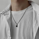 Hip-hop Square Pendant Necklace Stainless Steel Accessories