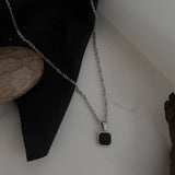Hip-hop Square Pendant Necklace Stainless Steel Accessories