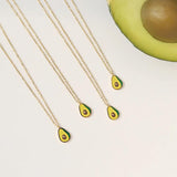 18K Stainless Steel Plated Avocado Pendant Necklace