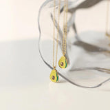 18K Stainless Steel Plated Avocado Pendant Necklace