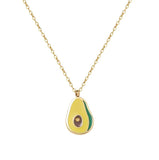 18K Stainless Steel Plated Avocado Pendant Necklace