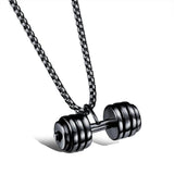 Stainless Steel Plated Dumbbel Charm Necklace