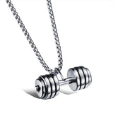Stainless Steel Plated Dumbbel Charm Necklace