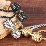 Stainless Steel Plated Dumbbel Charm Necklace