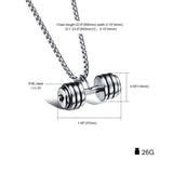 Stainless Steel Plated Dumbbel Charm Necklace
