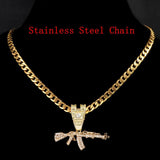 AK47 Gun Pendant Chain Necklace Hip Hop Punk Jewelry
