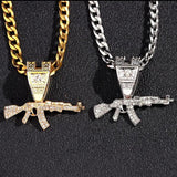 AK47 Gun Pendant Chain Necklace Hip Hop Punk Jewelry