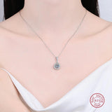 S925 Sterling Silver Zircon Necklace for Women Wedding Bridal Party