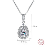 S925 Sterling Silver Zircon Necklace for Women Wedding Bridal Party