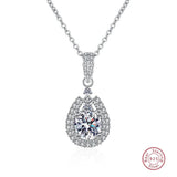 S925 Sterling Silver Zircon Necklace for Women Wedding Bridal Party