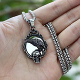 Gothic Stainless Steel Skull Head Pendant Necklace Charm Jewelry