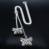 Butterfly Stainless Steel Necklace Chain Women Silver Long Necklaces Pendants