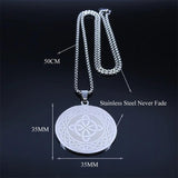 Luck Irish Celtic Knot Pendant Necklace Stainless Steel Amulet Necklaces