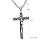 Cross Necklace Crucifix Jesus Pendant Stainless Steel Men Chain