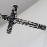 Cross Necklace Crucifix Jesus Pendant Stainless Steel Men Chain