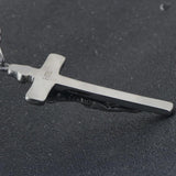 Cross Necklace Crucifix Jesus Pendant Stainless Steel Men Chain