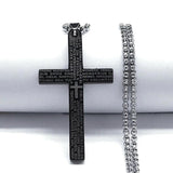 Spanish Lord's Prayer Cross Necklace Stainless Steel