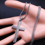 Spanish Lord's Prayer Cross Necklace Stainless Steel