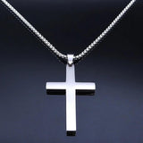 Spanish Lord's Prayer Cross Necklace Stainless Steel