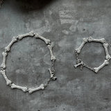 Silver Collar Chain Choker Necklace Crystal Spliced Bracelet Set