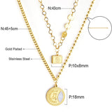 Christmas Socks Necklaces Collars Stainless Steel Round Pendant