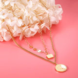 Christmas Socks Necklaces Collars Stainless Steel Round Pendant