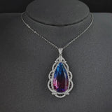 Colorful Pear Silver Necklace for Women X6896