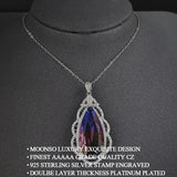 Colorful Pear Silver Necklace for Women X6896