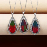 Colorful Pear Silver Necklace for Women X6896