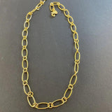 925 Silver Gold-plated Paper Clip Necklace Charm Jewelry Christmas Gift