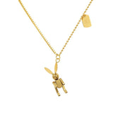 Mechanical Rabbit Pendant Necklace Stainless Steel Girls Christmas Gift