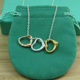 Three Small Heart Pendant Necklace For Women Chain Wedding Party Jewelry