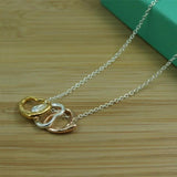 Three Small Heart Pendant Necklace For Women Chain Wedding Party Jewelry