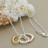 Three Small Heart Pendant Necklace For Women Chain Wedding Party Jewelry