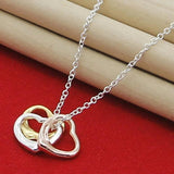 Three Small Heart Pendant Necklace For Women Chain Wedding Party Jewelry