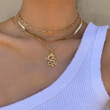Multicolor Retro Love Heart Necklaces Stainless Steel Chain