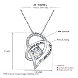 Crystal Heart Pendant Necklace Wedding Christmas