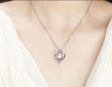 Crystal Heart Pendant Necklace Wedding Christmas