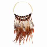 Autumn Chunky Statement Necklace Chain Pendant Choker Feather Necklace